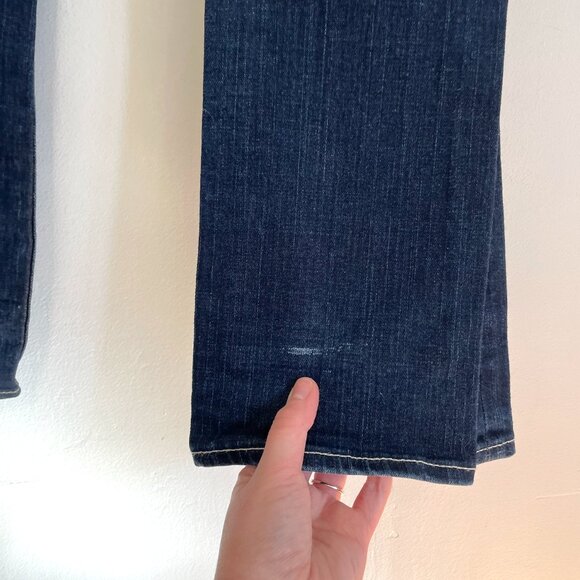 TRUE RELIGION Becky Crystal Dark Wash Swarovski Distressed Low Rise Bootcut Jean - Picture 13 of 13